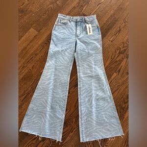 Wrangler Women's Light Blue Patterned Wide Leg Jeans
